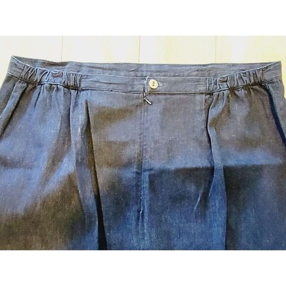 Chico’s Design 3 Denim Skirt Maxi XL Blue Jean Zip Cotton Long Slit Vintage - Picture 5 of 6